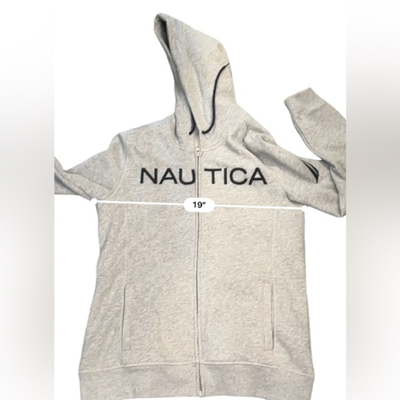 Nautica Women’s Full Zip Hoodie Cotton Gray, Size Logo Front Size Medium - Picture 12 of 12